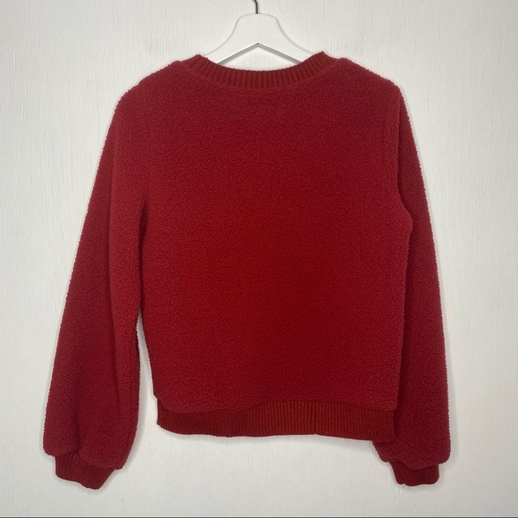 Abercrombie & Fitch Sherpa Pullover in Red Size Small - Picture 6 of 6